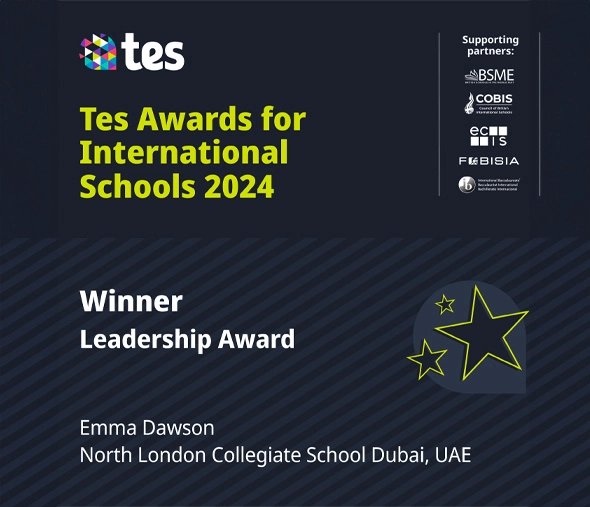 NLCS Dubai’s Emma Dawson, Vice Principal Pastoral Care, wins the Leadership Award at the prestigious TES Awards for International Schools 2024